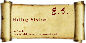 Ehling Vivien névjegykártya